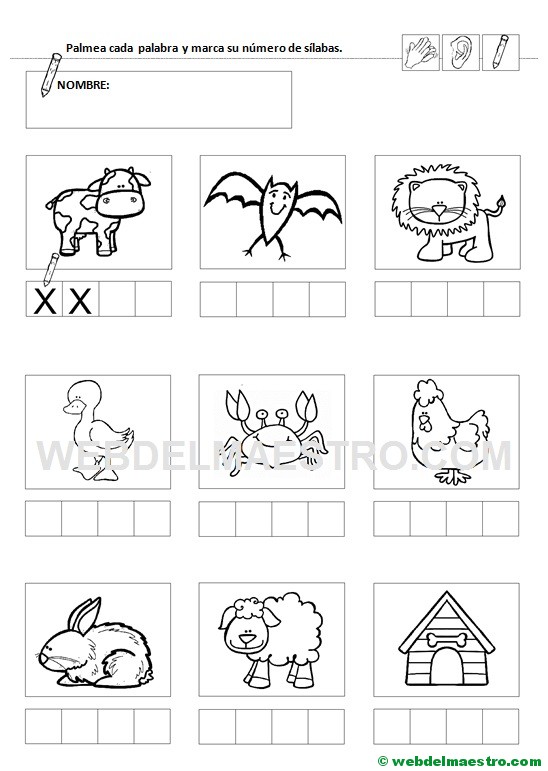 Ficha 8-Contar sílabas