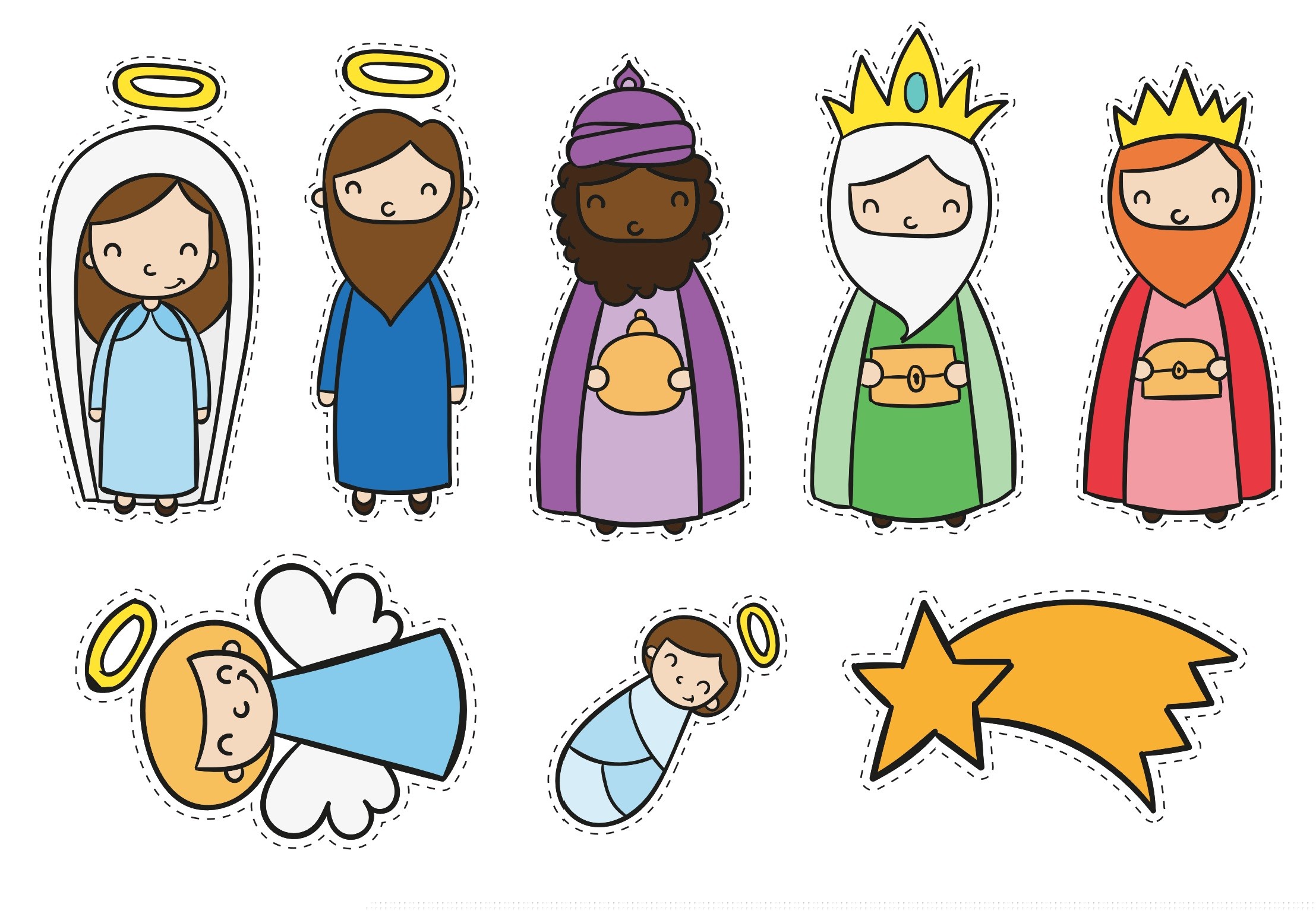 Figuras de Belén en color- pequeño