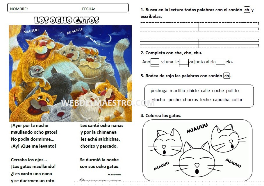 Lecturas infantiles | Sonido ch