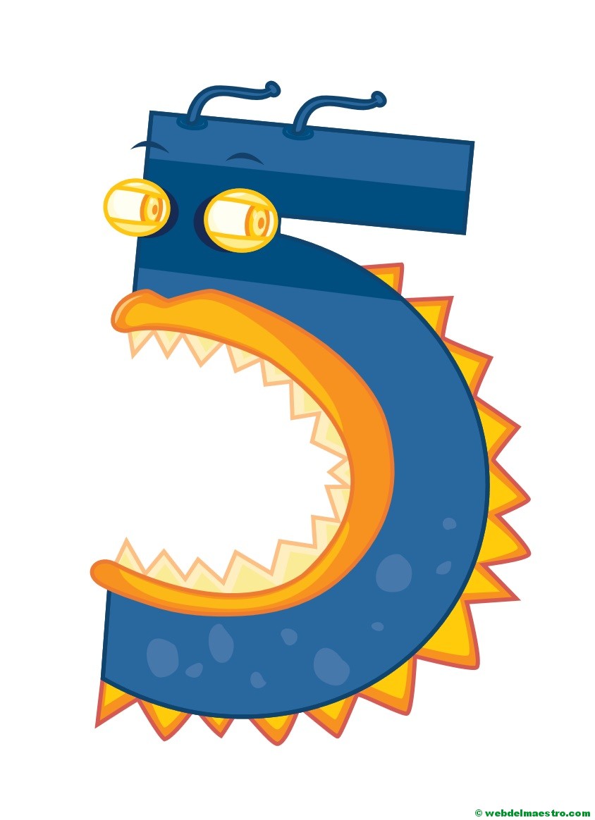 dibujo número cinco