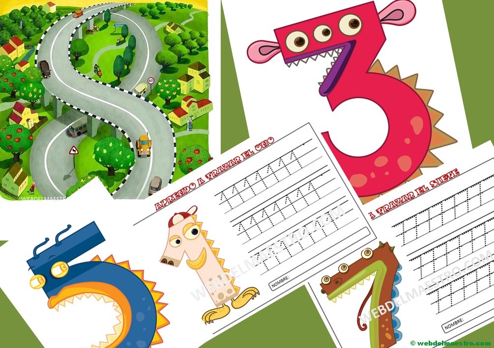 Dibujos con números | Grafomotricidad números