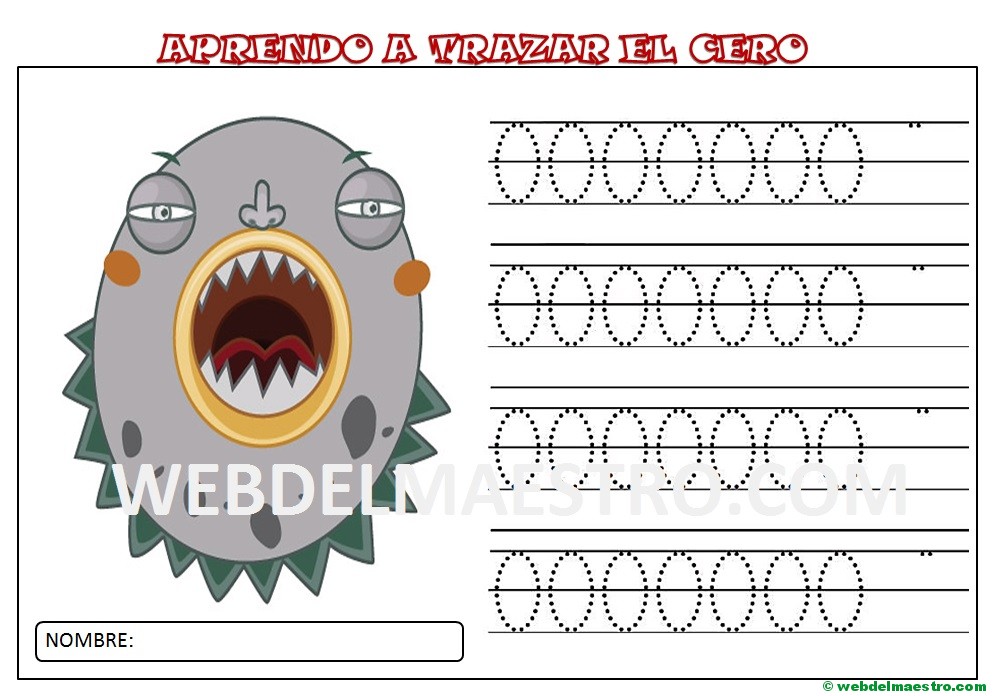 grafomotricidad numero cero