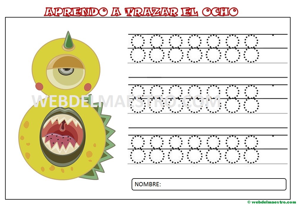 grafomotricidad numero ocho