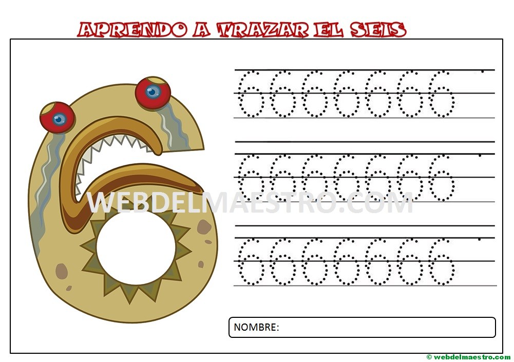 grafomotricidad numero seis