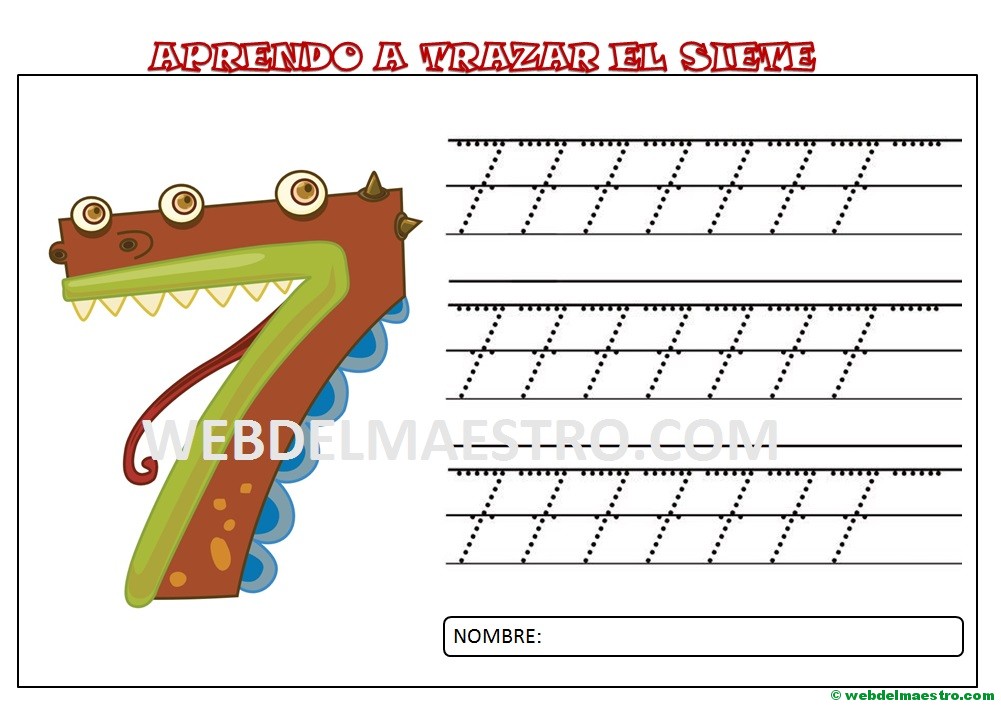 grafomotricidad numero siete