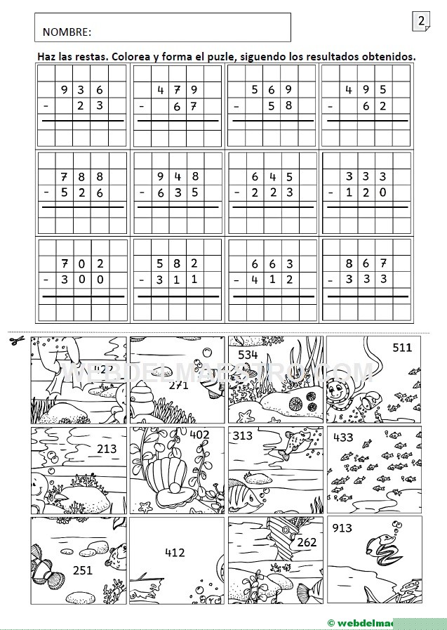 restas de tres cifras sin llevadas-II