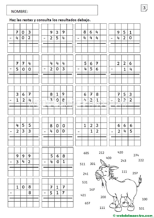 restas de tres cifras sin llevadas-III