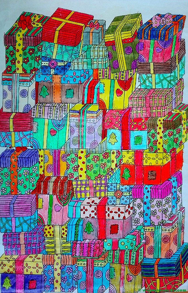Dibujos de navidad a color-regalos de Navidad