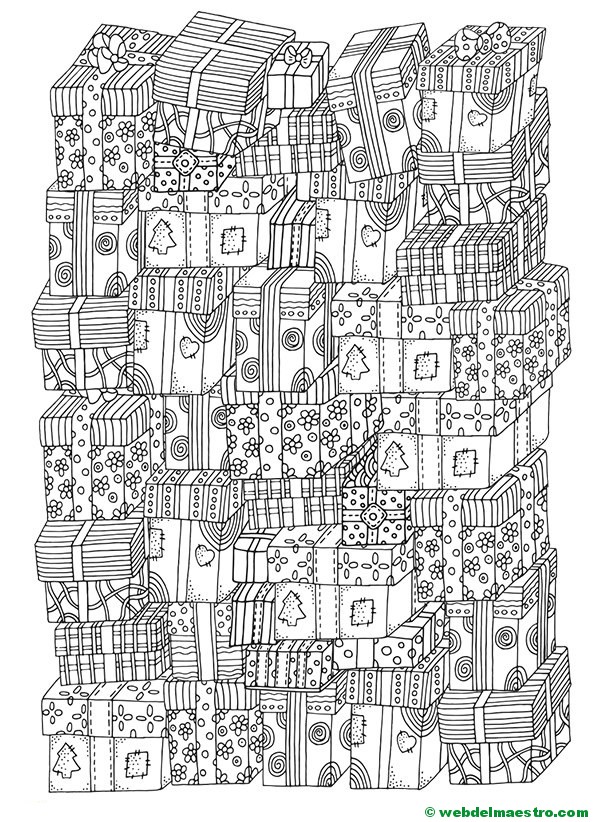 Dibujos de navidad para colorear-Regalos de Navidad