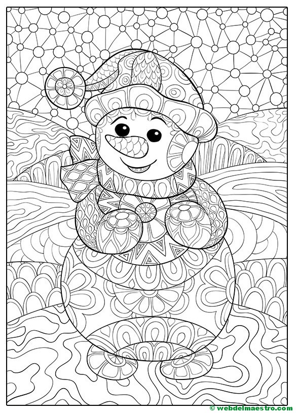 Dibujos navideños originales-Muñeco de nieve