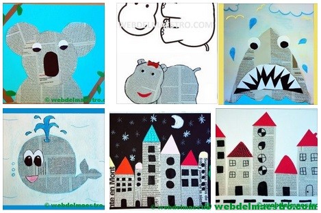 Manualidades para niños con papel periódico