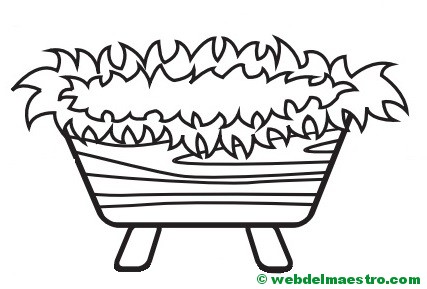 Pesebre para colorear