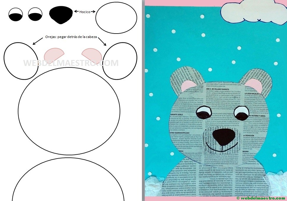 Plantilla y modelo del osito