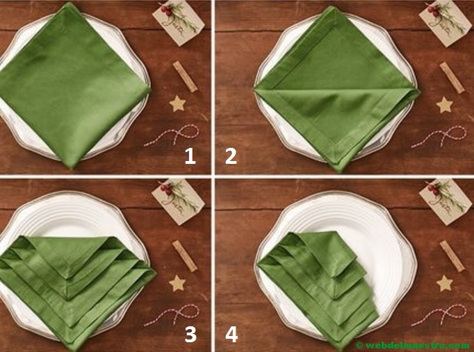 cómo doblar la servilleta paso a paso