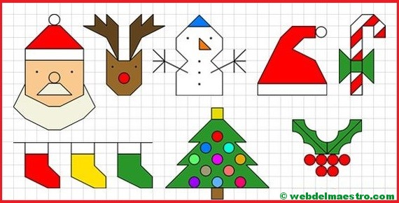 Dibujos de Navidad en cuadrícula