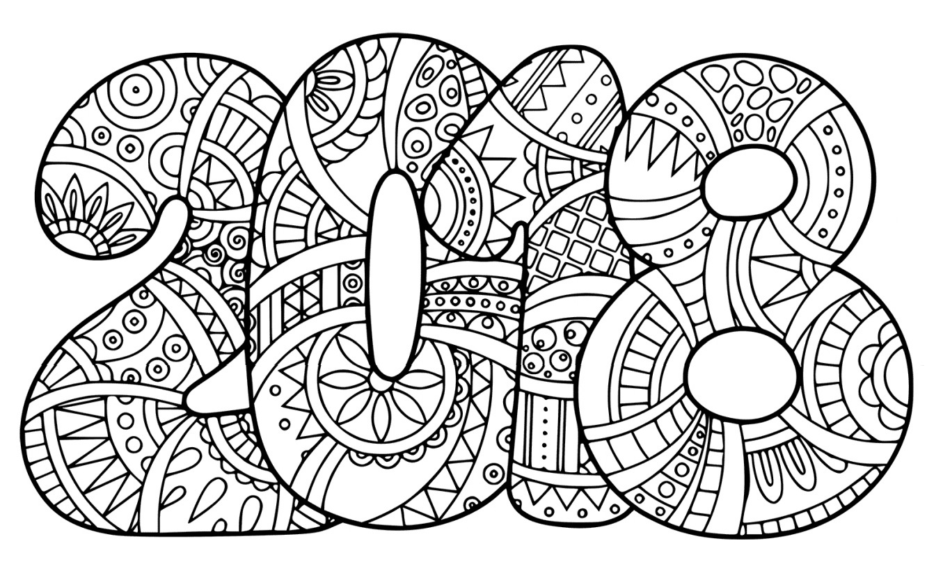Dibujo de 2018 para colorear