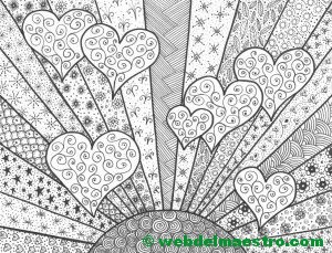 Dibujo nº 14-Sol con corazones