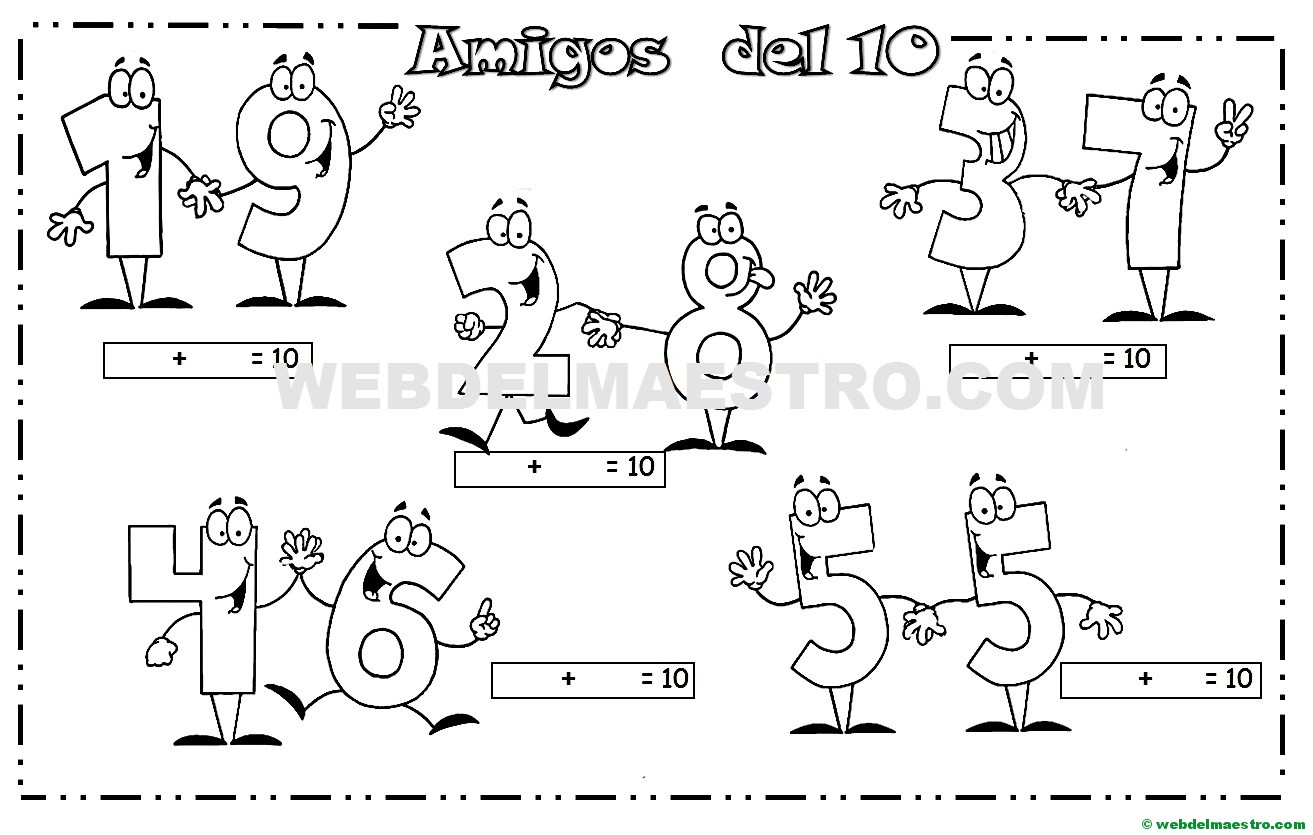 Los amigos del 10 – Actividades para imprimir (II)