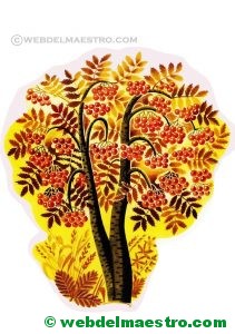 árboles y arbustos del otoño