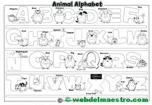 Abecedario en inglés con pauta para escribir