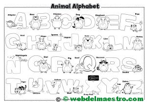 Abecedario en ingles para colorear