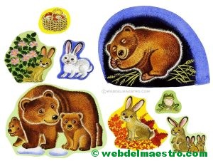 Animales de las estaciones del año-primavera y oso ivernando