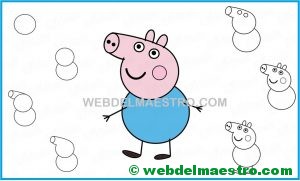 aprender a dibujar a George de Pepa Pig-