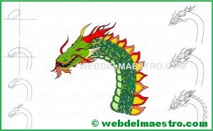 aprender a dibujar la cabeza de un dragón-