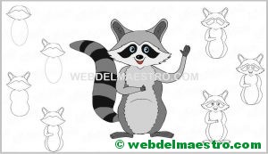aprender a dibujar un mapache-