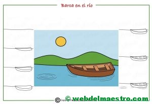 Como dibujar un paisaje de río para niños