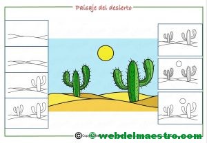 Como dibujar un paisaje del desierto para niños