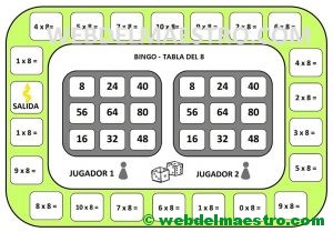 juego de la tabla del 8