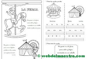 Fichas de lectoescritura-Las vocales-Letra cursiva