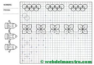 Grafomotricidad-Trazos en cuadricula-Ficha nº 10