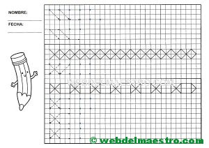 Grafomotricidad-Trazos en cuadricula-Ficha nº 11