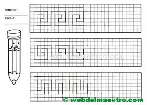 Grafomotricidad-Trazos en cuadricula-Ficha nº 13