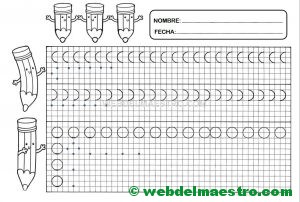 Grafomotricidad-Trazos en cuadricula-Ficha nº 2
