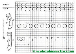 Grafomotricidad-Trazos en cuadricula-Ficha nº 3