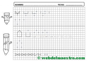 Grafomotricidad-Trazos en cuadricula-Ficha nº 4