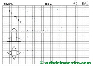 Grafomotricidad-Trazos en cuadricula-Ficha nº 6