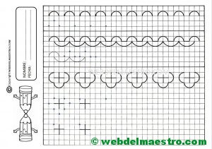 Grafomotricidad-Trazos en cuadricula-Ficha nº 7