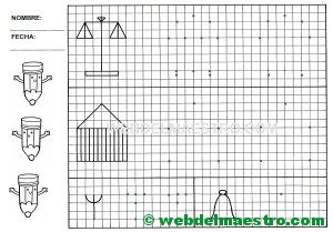 Grafomotricidad-Trazos en cuadricula-Ficha nº 8