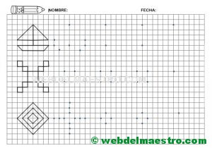 Grafomotricidad-Trazos en cuadricula-Ficha nº 9