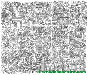 Poster gigante de Paris para colorear-Imagen de referencia