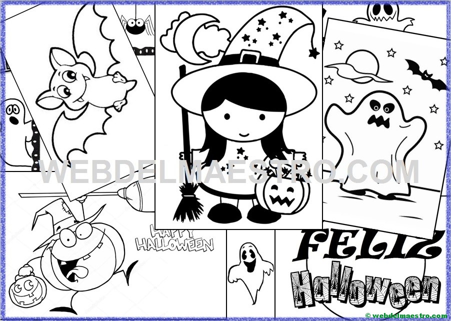 Feliz Halloween | Dibujos Halloween para colorear – Primaria