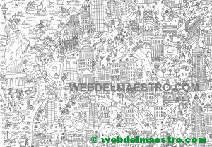 Póster gigante para colorear de Nueva York gratis