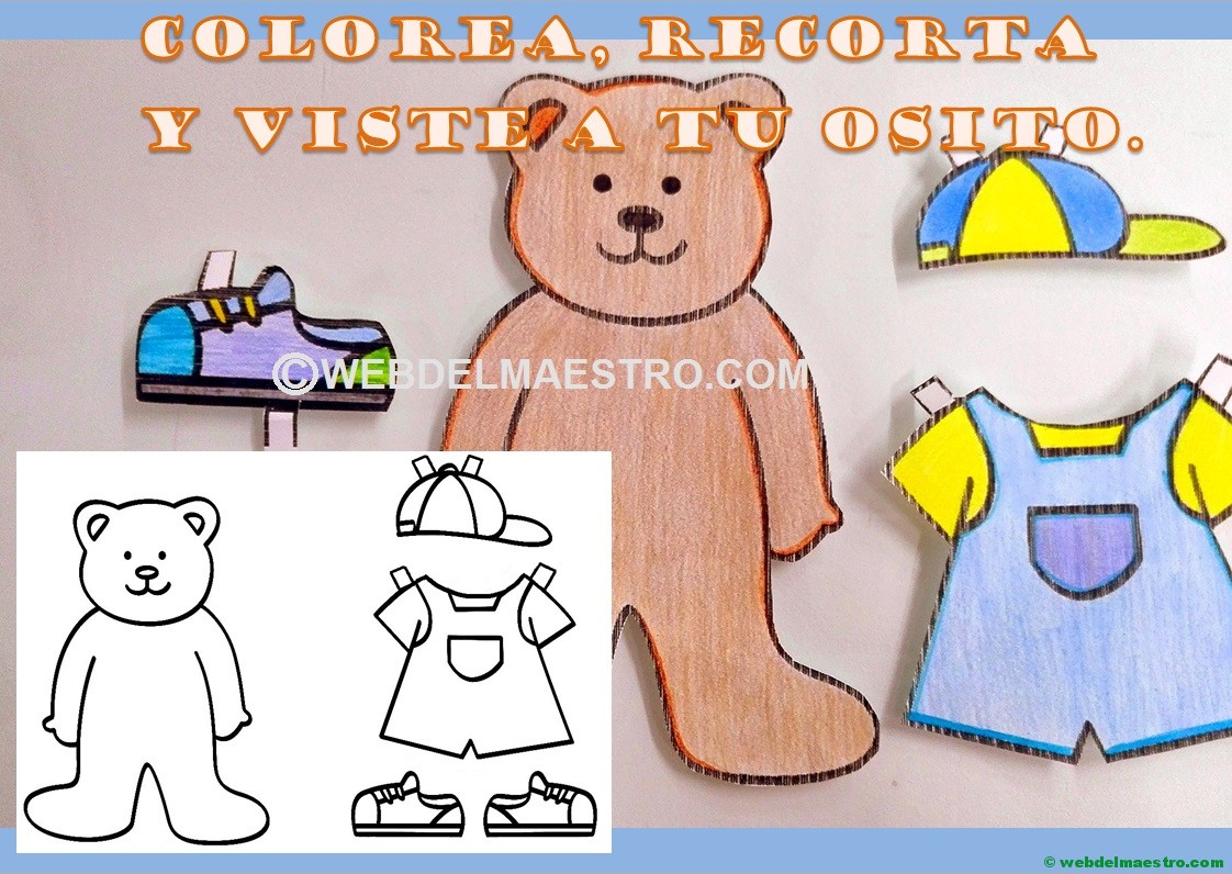 Recortables: osito de papel