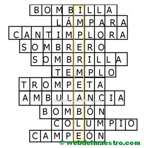 Soluciones a la cruzada de letras