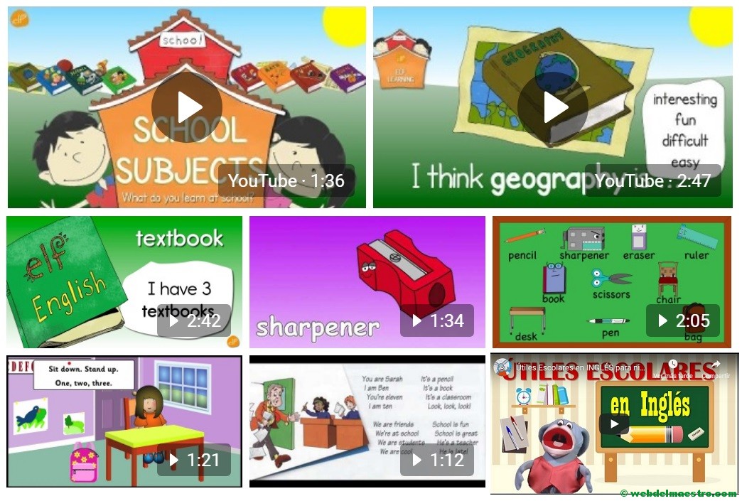 Vocabulario en inglés: La escuela