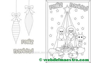 Crisma con el Nacimiento para colorear